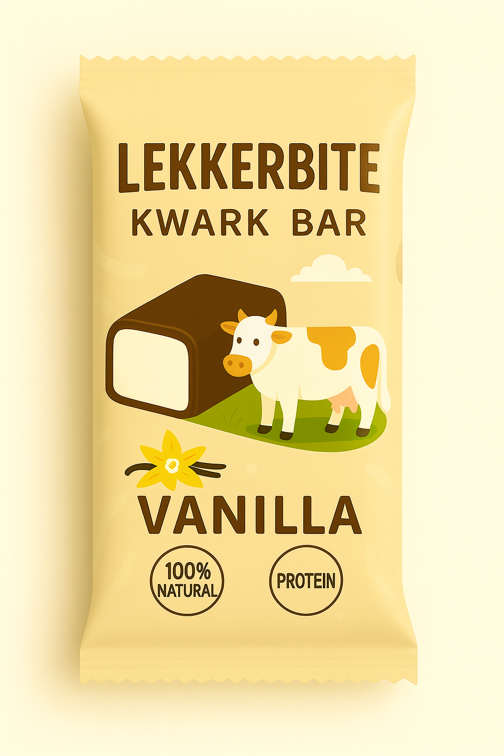 LekkerBite Vanilla — transparante flow‑pack